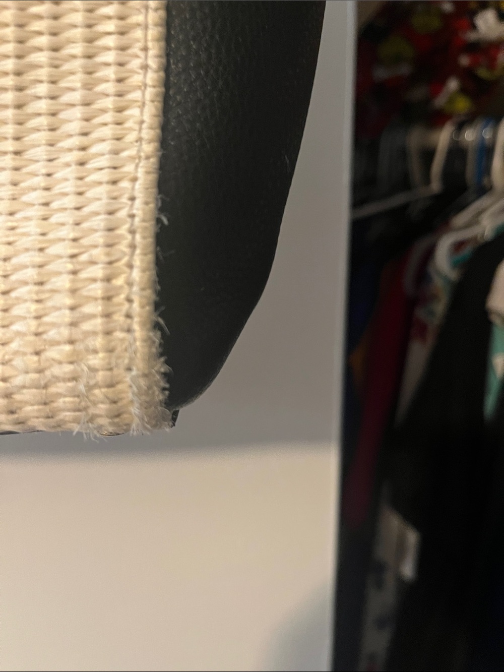 kate spade Cream Woven Tote with Black Trim - Picture 10 of 12